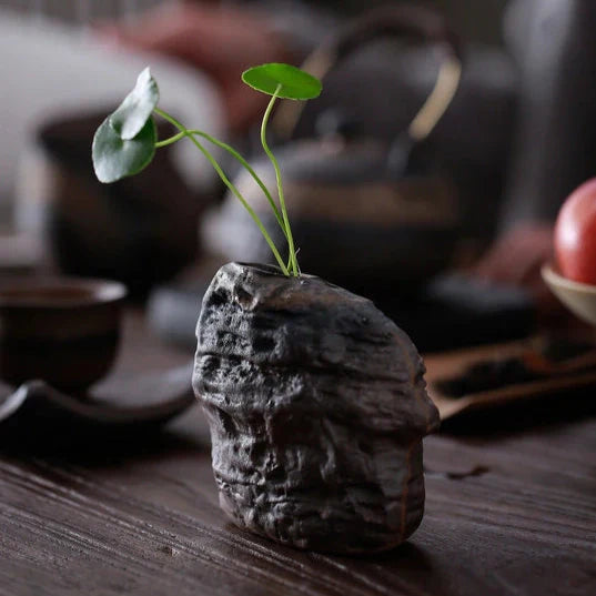 Handmade Classic Brown Table Vase Set